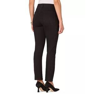 Democracy Jeans High Rise Seamless Rhinestone Embellished Black 36x26 Slimming